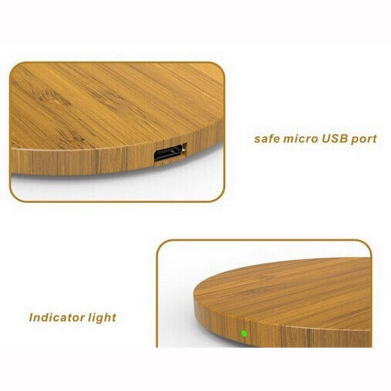 Universal Wireless Charger with Wooden Base