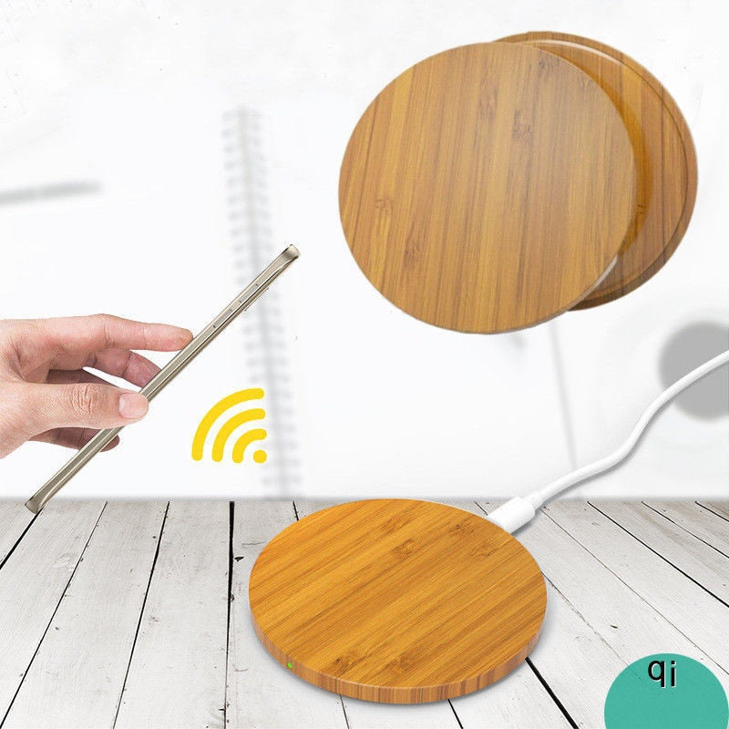 Universal Wireless Charger with Wooden Base