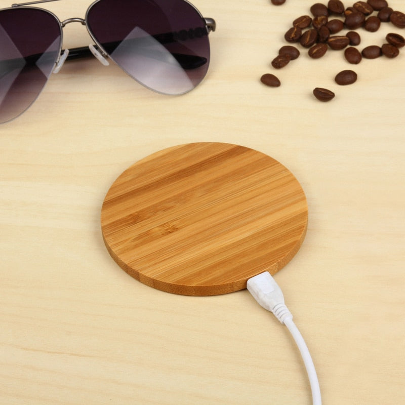 Universal Wireless Charger with Wooden Base
