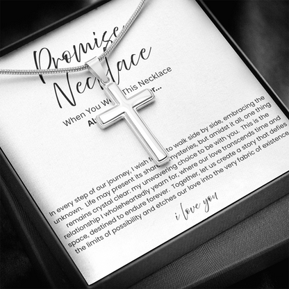 To My Boyfriend - Promise Necklace - Artisan Cross Necklace - Snake Chain