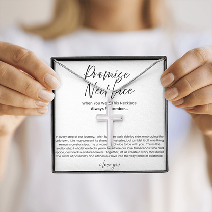 To My Boyfriend - Promise Necklace - Artisan Cross Necklace - Snake Chain