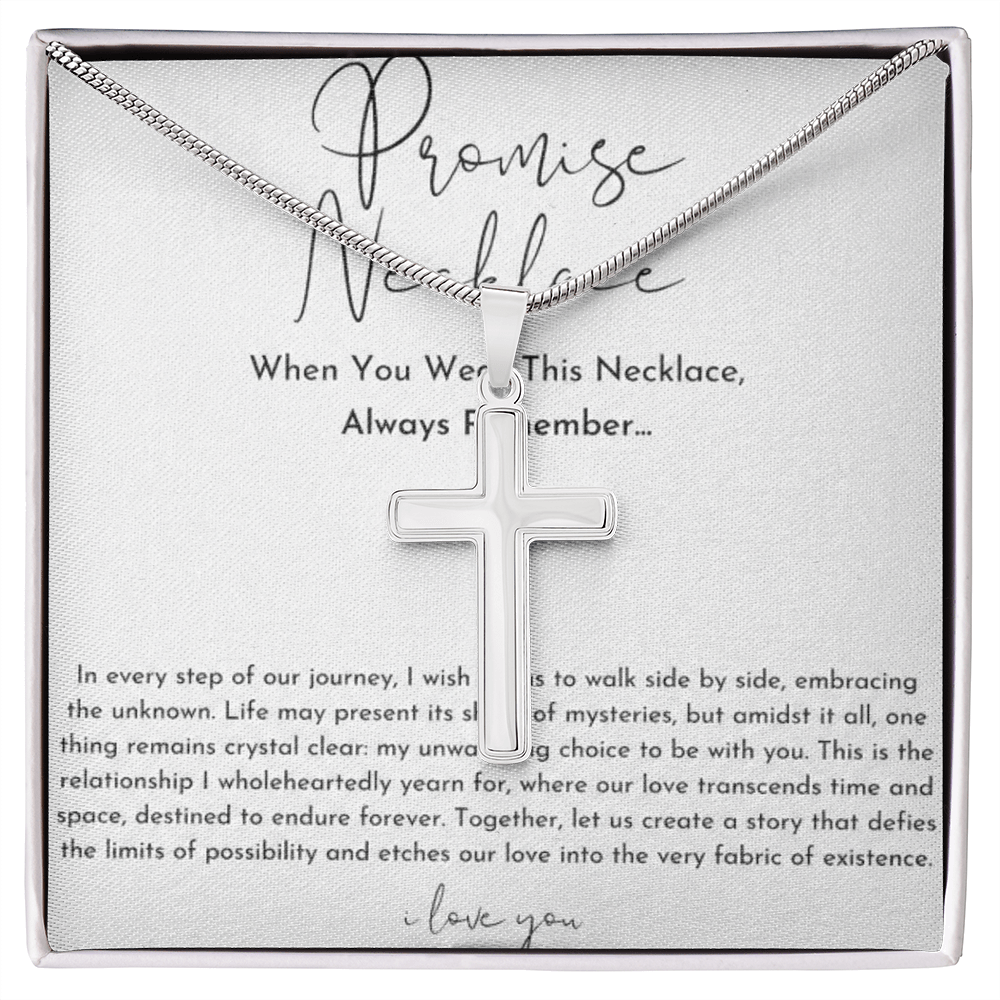 Artisan Cross Necklace with Snake Chain - To My Boyfriend