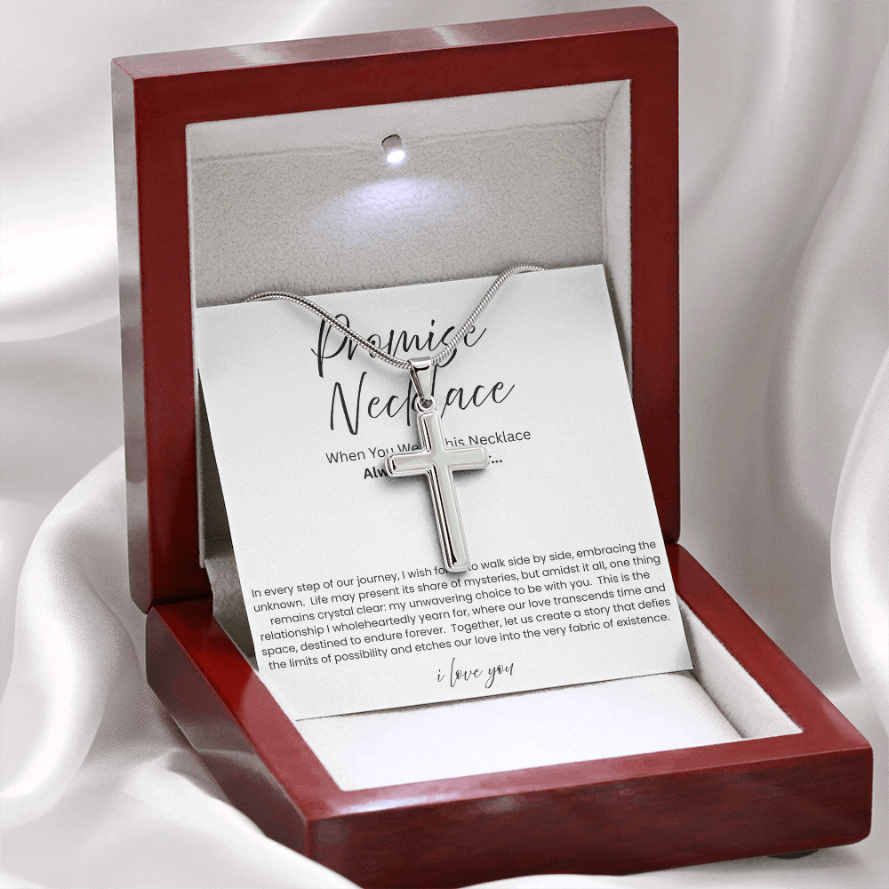 To My Boyfriend - Promise Necklace - Artisan Cross Necklace - Snake Chain