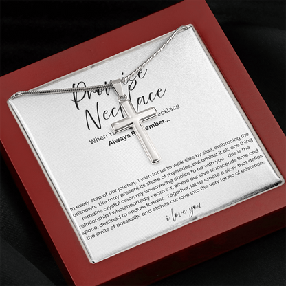 To My Boyfriend - Promise Necklace - Artisan Cross Necklace - Snake Chain