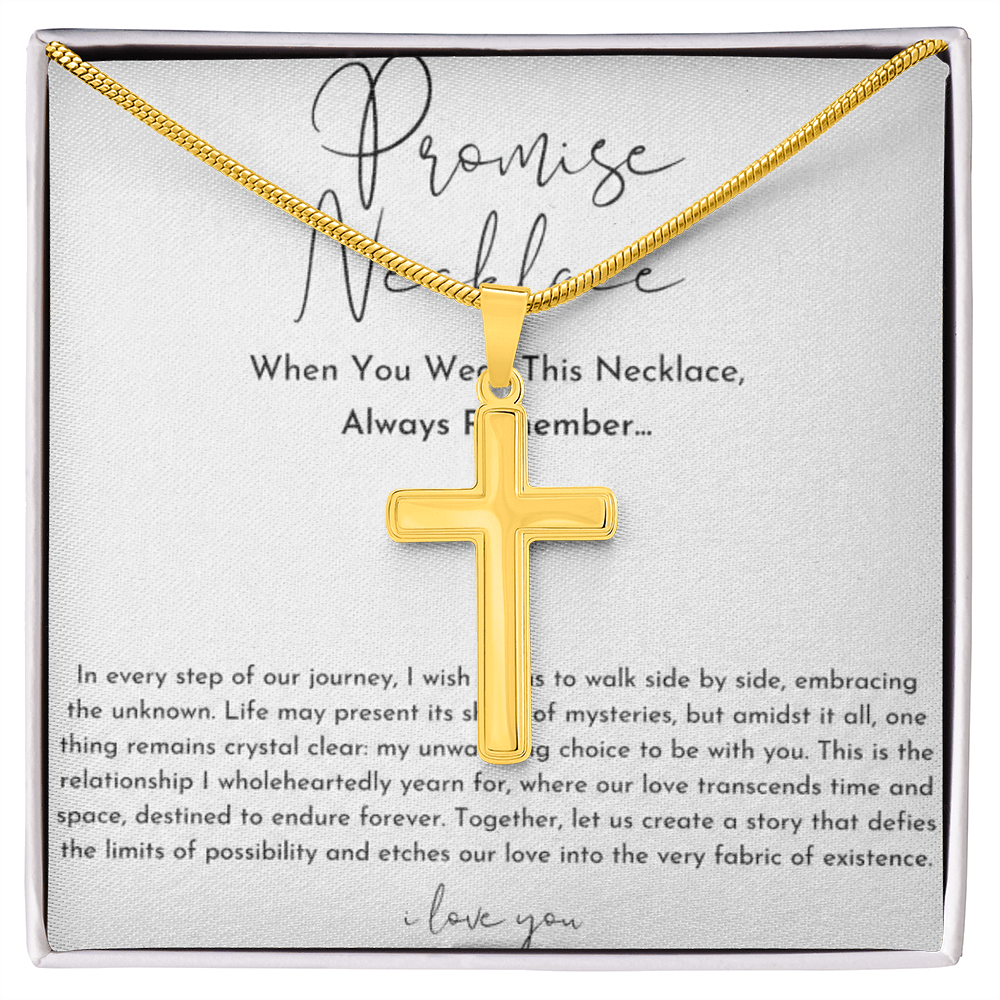 Artisan Cross Necklace with Snake Chain - To My Boyfriend