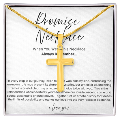 To My Boyfriend - Promise Necklace - Artisan Cross Necklace - Snake Chain