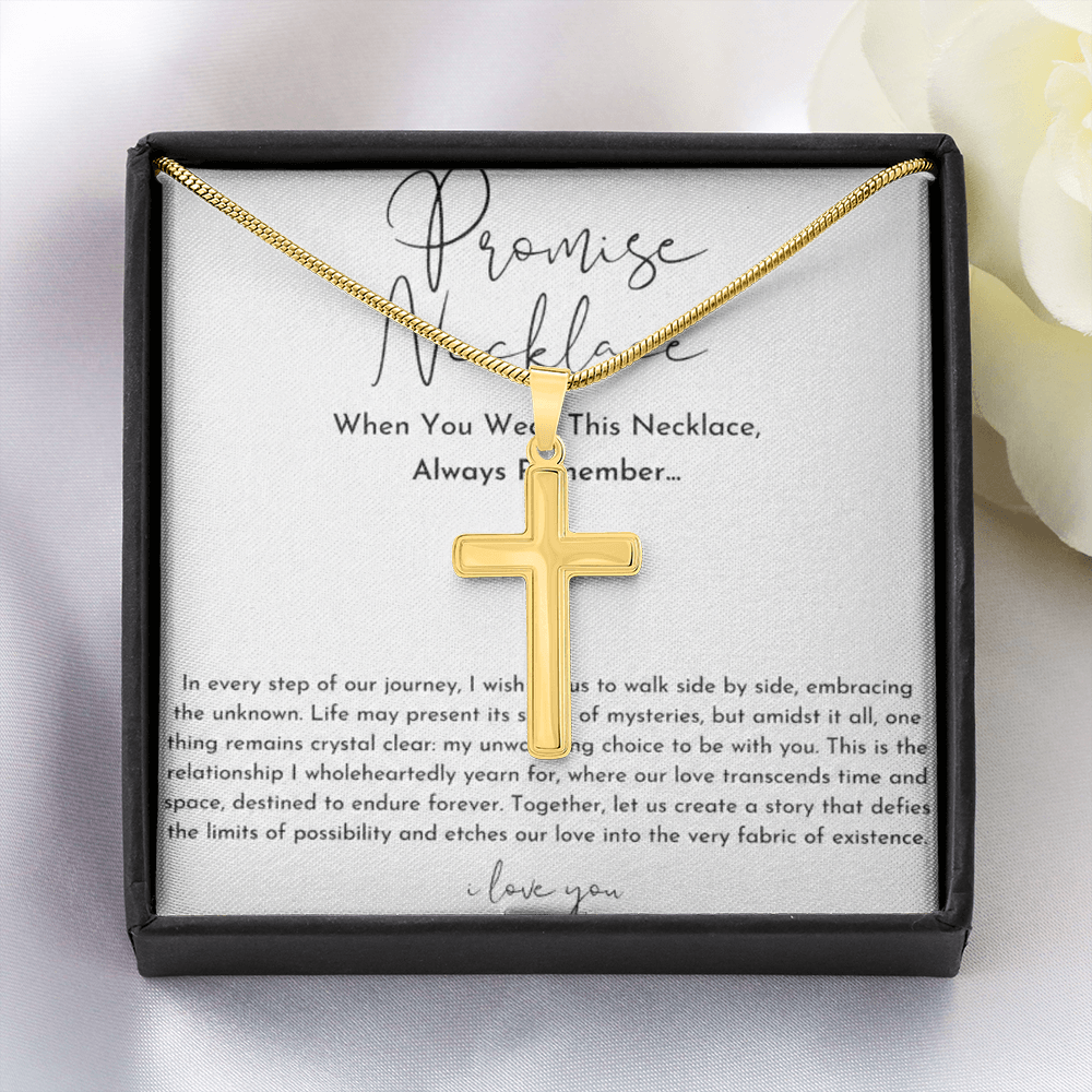 Artisan Cross Necklace with Snake Chain - To My Boyfriend