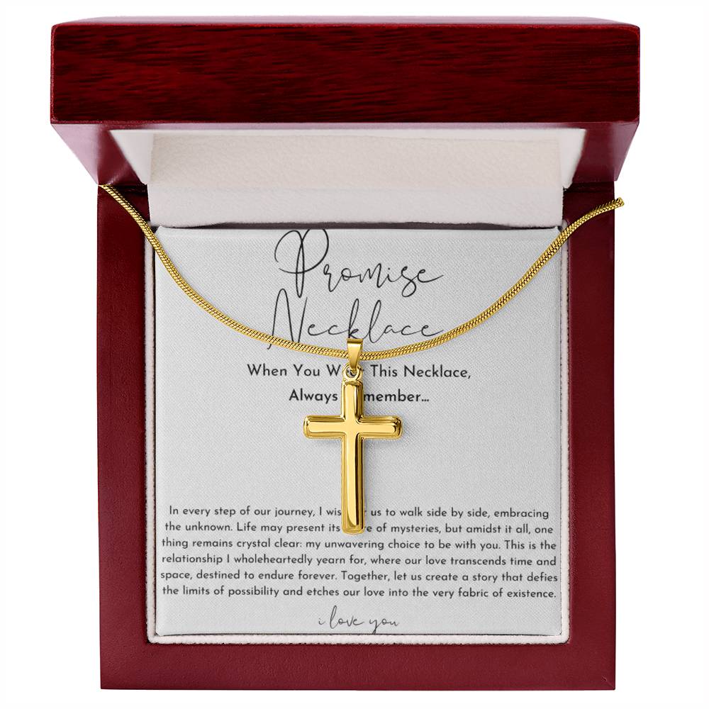 Artisan Cross Necklace with Snake Chain - To My Boyfriend