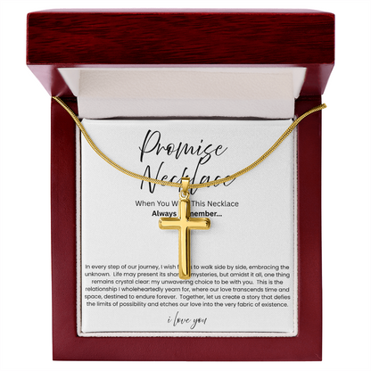 To My Boyfriend - Promise Necklace - Artisan Cross Necklace - Snake Chain