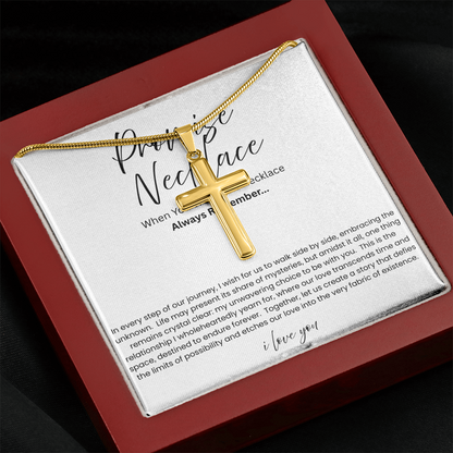To My Boyfriend - Promise Necklace - Artisan Cross Necklace - Snake Chain