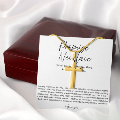 To My Boyfriend - Promise Necklace - Artisan Cross Necklace - Snake Chain