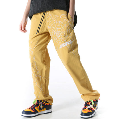 Men's Spider Web Embroidered Loose Casual Pants